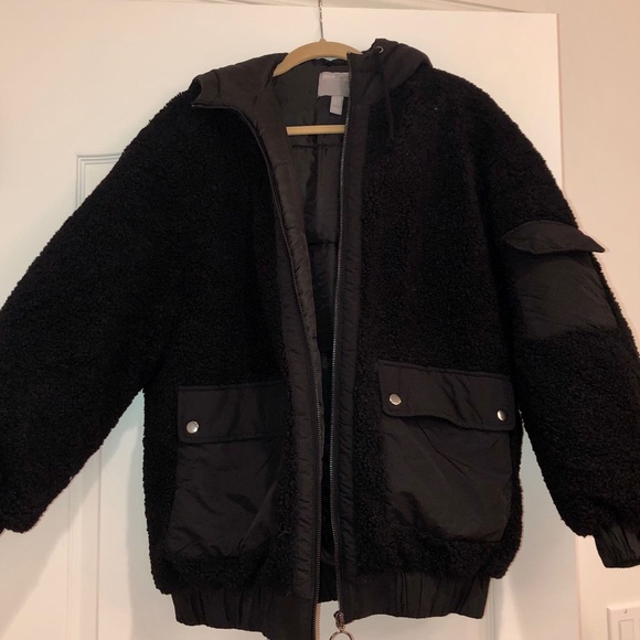 ASOS Fleece Bomber Jacket - Picture 4 of 7